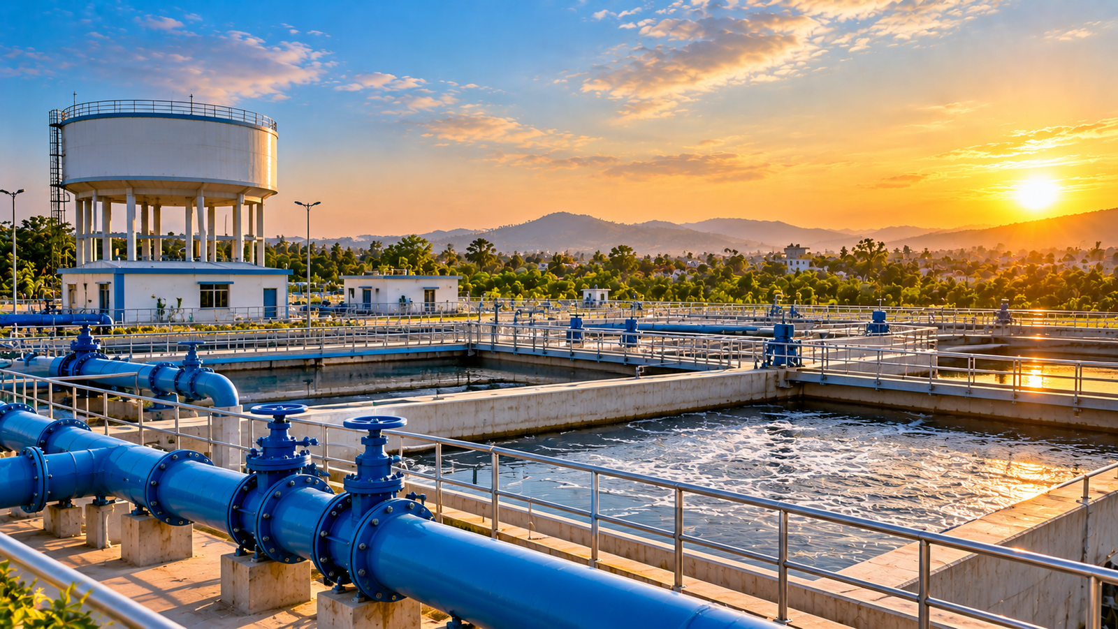 Golden-Hour Water Treatment Facility